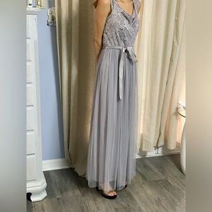 Grey party prom or bridesmaid